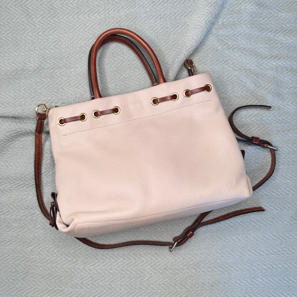 Dooney & Burke Wakefield Tassel Tote leather in bone, gold tone hardware - Picture 10 of 16